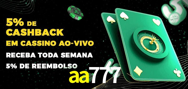 Promoções do cassino ao Vivo aa777